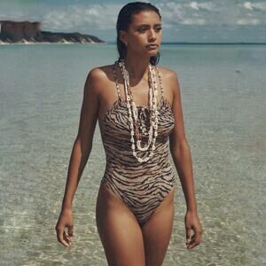 Spell & the Gypsy Banksia Tiger Print One Piece Swimsuit XS